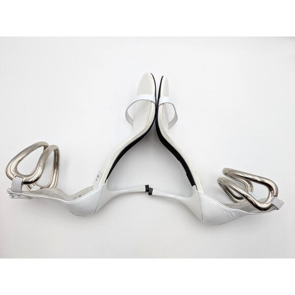Jeffrey Campbell Cuff It Ankle Strap Sandal Women's White/Silver Size US10 EU41 - Picture 5 of 11